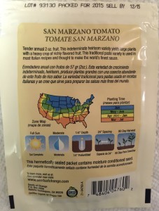 Informative seed package backside