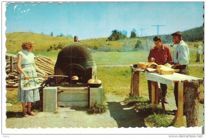 Typical family Gaspe bread oven along the road, circa 1961