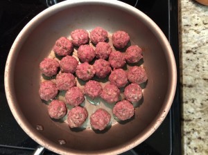 Roll into meatballs and simmer on medium heat