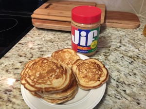 Pancakes with peanut butter in them