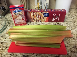 Rhubarb ready to make a pie