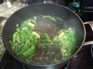 Blanching in boiling water